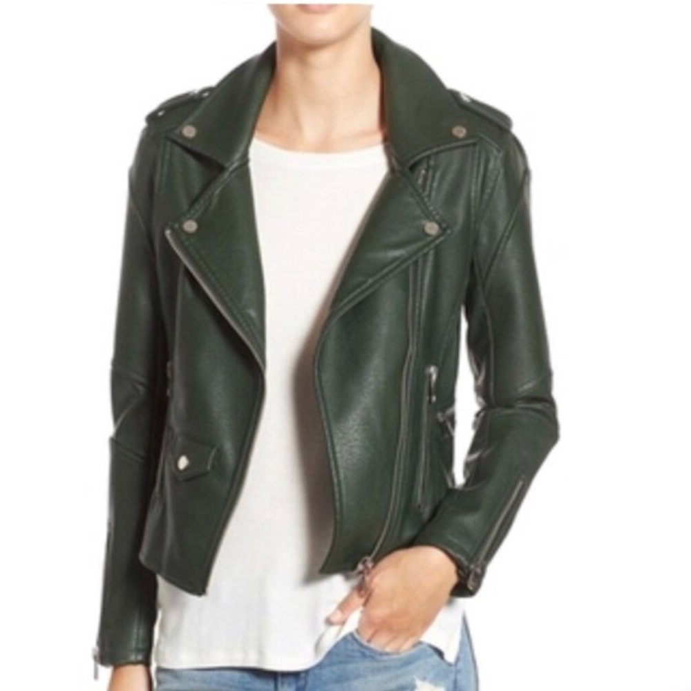 BLANK NYC Green Faux Leather Jacket